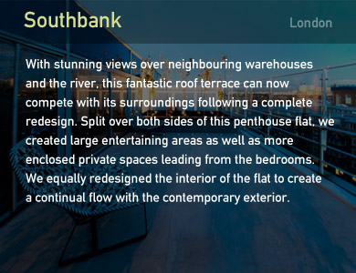 Penthouse flat roof terraces