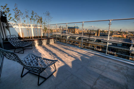 Penthouse flat roof terraces