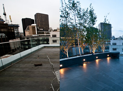 Penthouse flat roof terraces